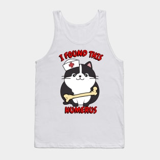 funny fat cat is a nurse with a joke Tank Top